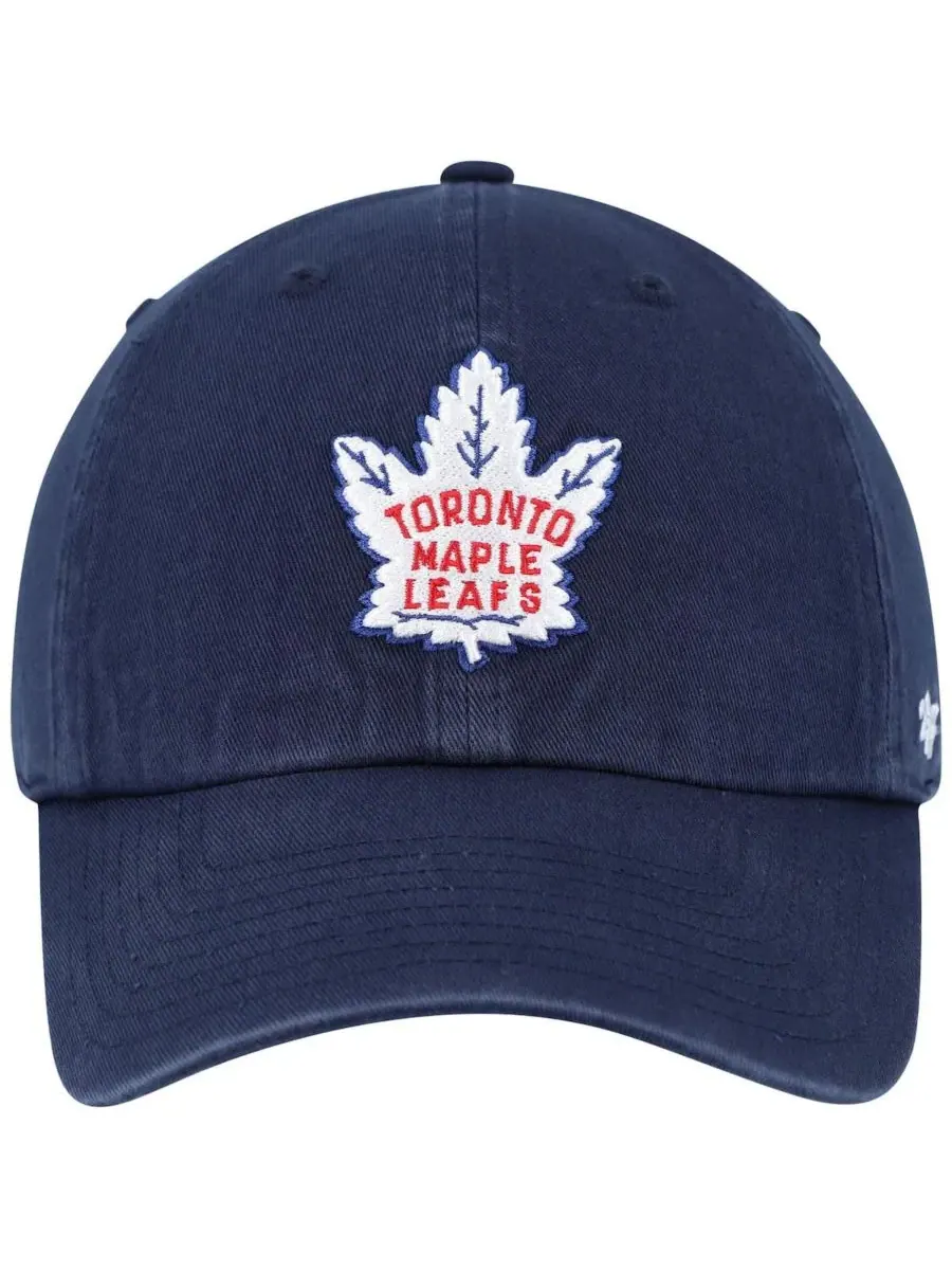 '47 Brand Мужская темно-синяя регулируемая кепка Toronto Maple Leafs Clean Up — изображение 4 из 4, темно-синий
