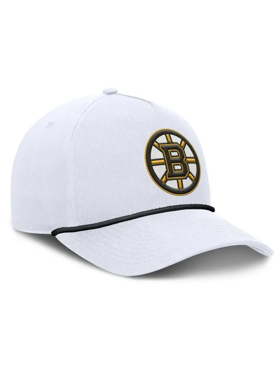 Fanatics Мужская белая регулируемая кепка Boston Bruins Rope A-Frame — изображение 3 из 4, белый