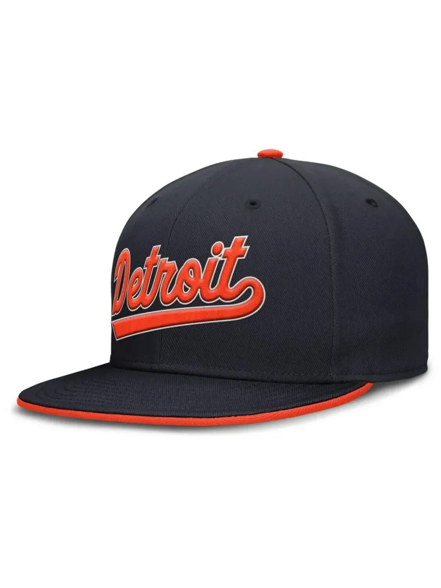Nike Мужская темно-синяя бейсболка Detroit Tigers True Performance Fitted Hat — изображение 3 из 4, темно-синий