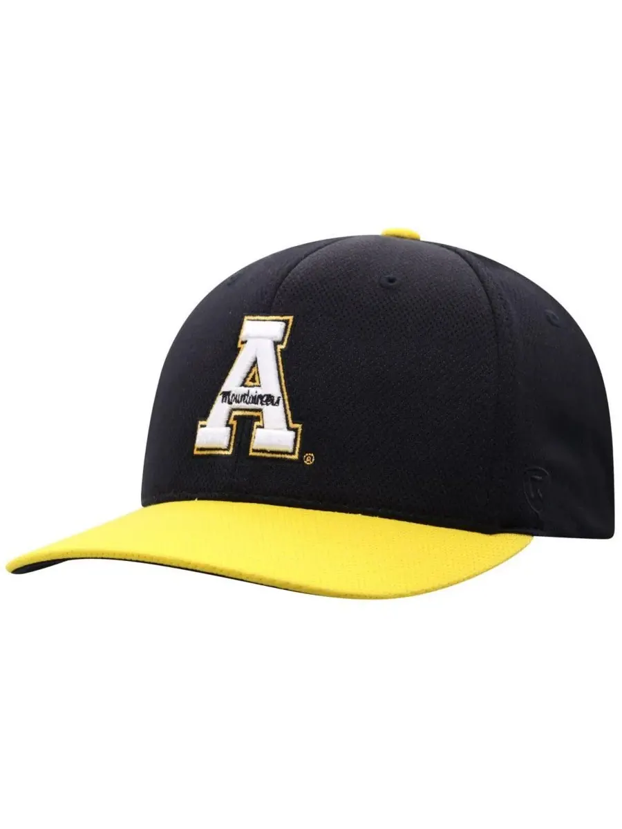 Top of the World Мужская черная бейсболка Appalachian State Mountaineers Reflex Two-Tone Flex Hat — изображение 1 из 3
