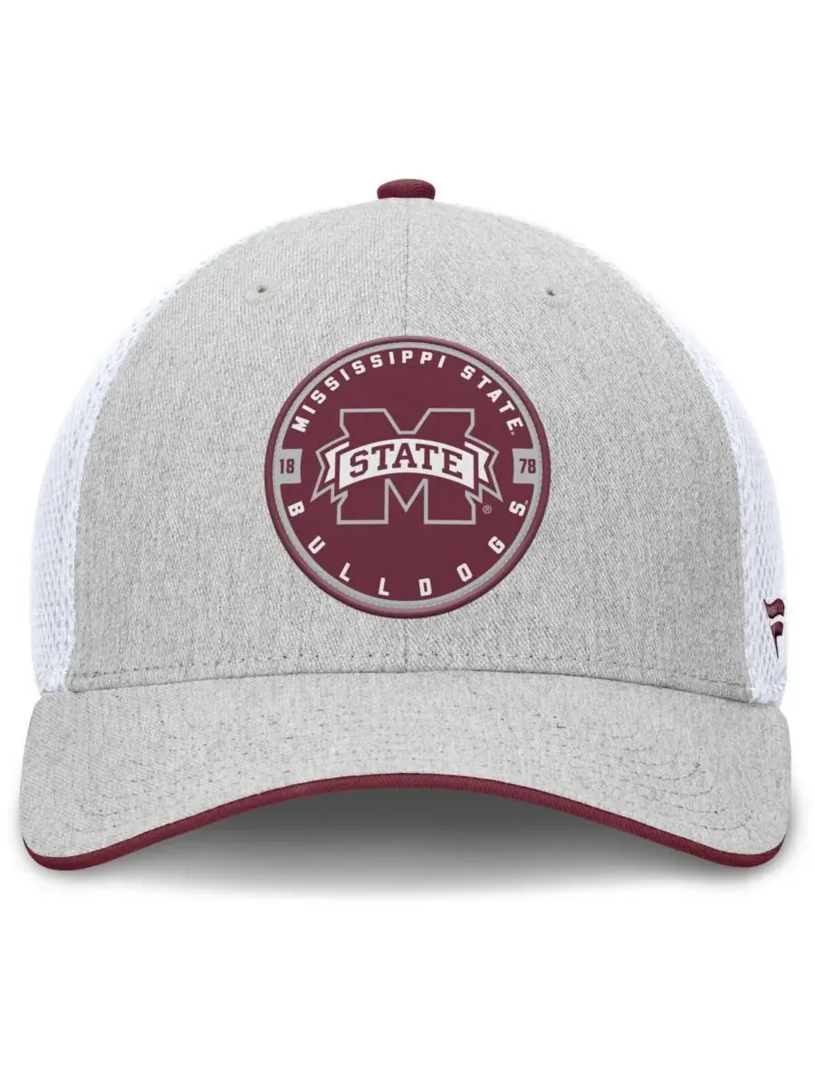 Fanatics Мужская кепка Trigger Flex цвета светло-серый/белый с символикой команды Mississippi State — изображение 4 из 4