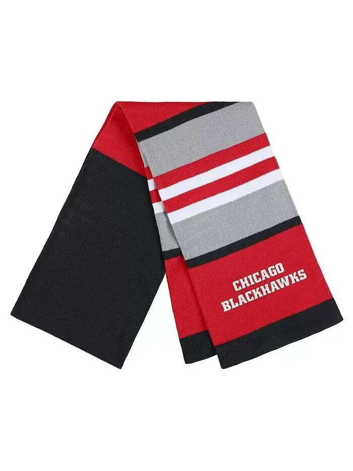 Женский комплект из перчаток и шарфа в полоску Chicago Blackhawks Wear By Erin Andrews — изображение 3 из 3, красный черный