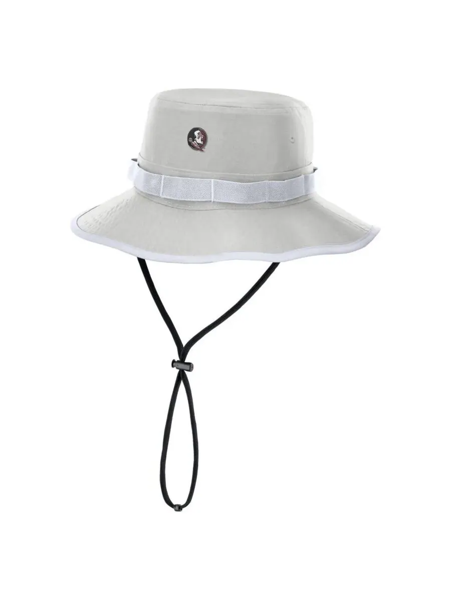 Nike Мужская серая панама Florida State Seminoles 2025 Sideline Apex Boonie Bucket Hat — изображение 1 из 2, серый