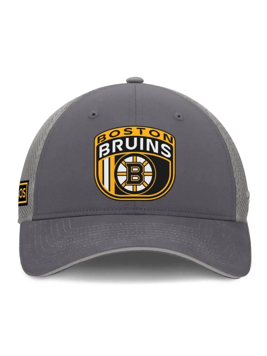 Fanatics Мужская серая бейсболка Boston Bruins Authentic Pro Home Ice Trucker с регулируемым — изображение 4 из 4, серый
