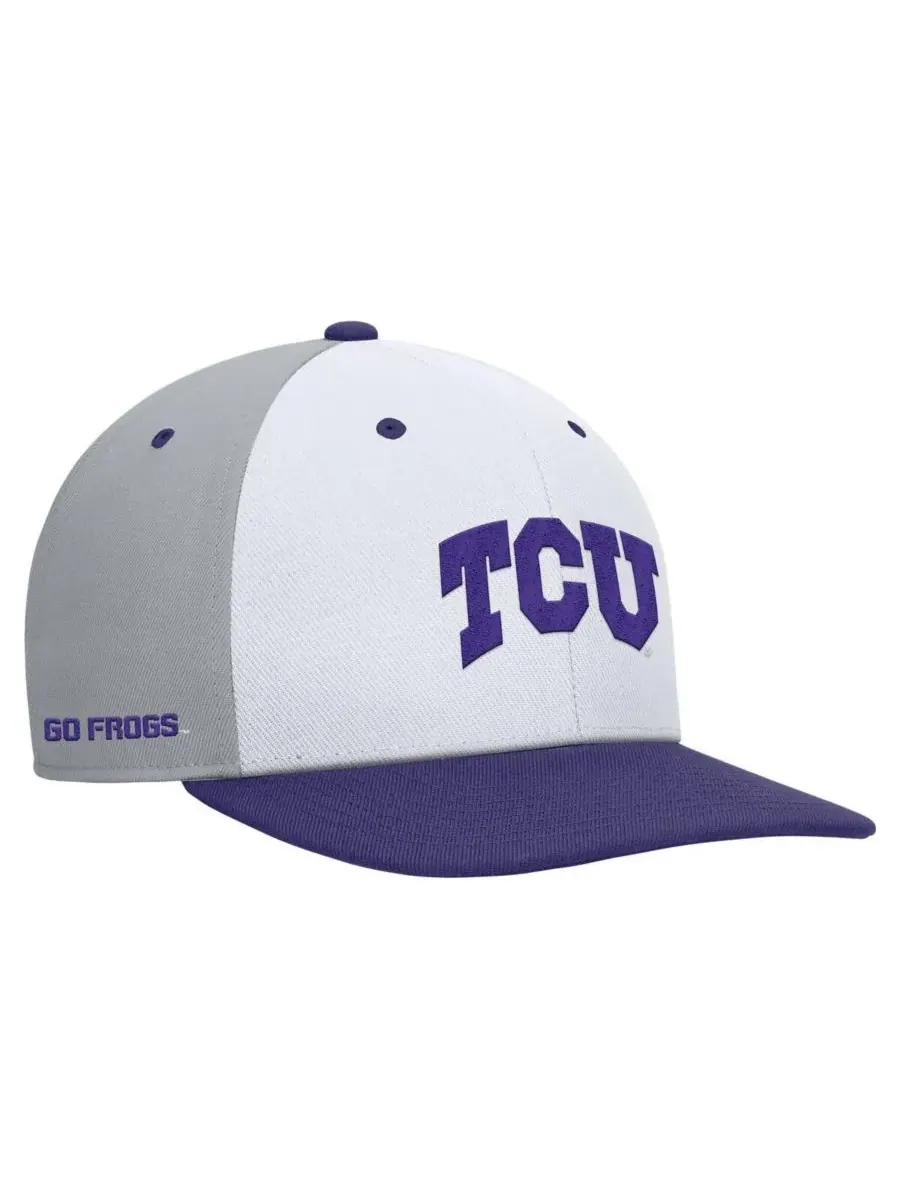Nike Мужская бело-серая бейсболка TCU Horned Frogs Pro Performance Snapback — изображение 1 из 3, белый серый