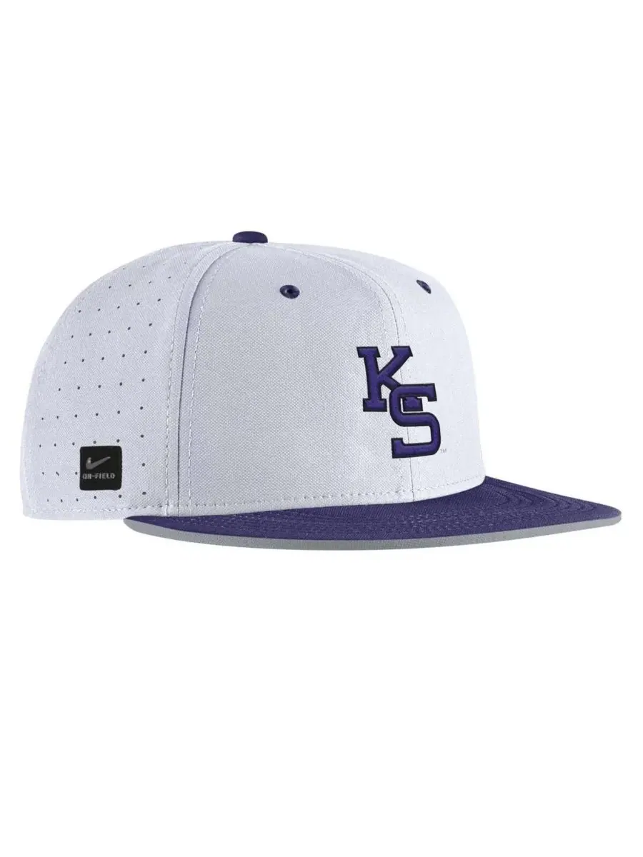 Nike Мужская белая бейсболка Kansas State Wildcats On-Field True Performance — изображение 3 из 3, белый