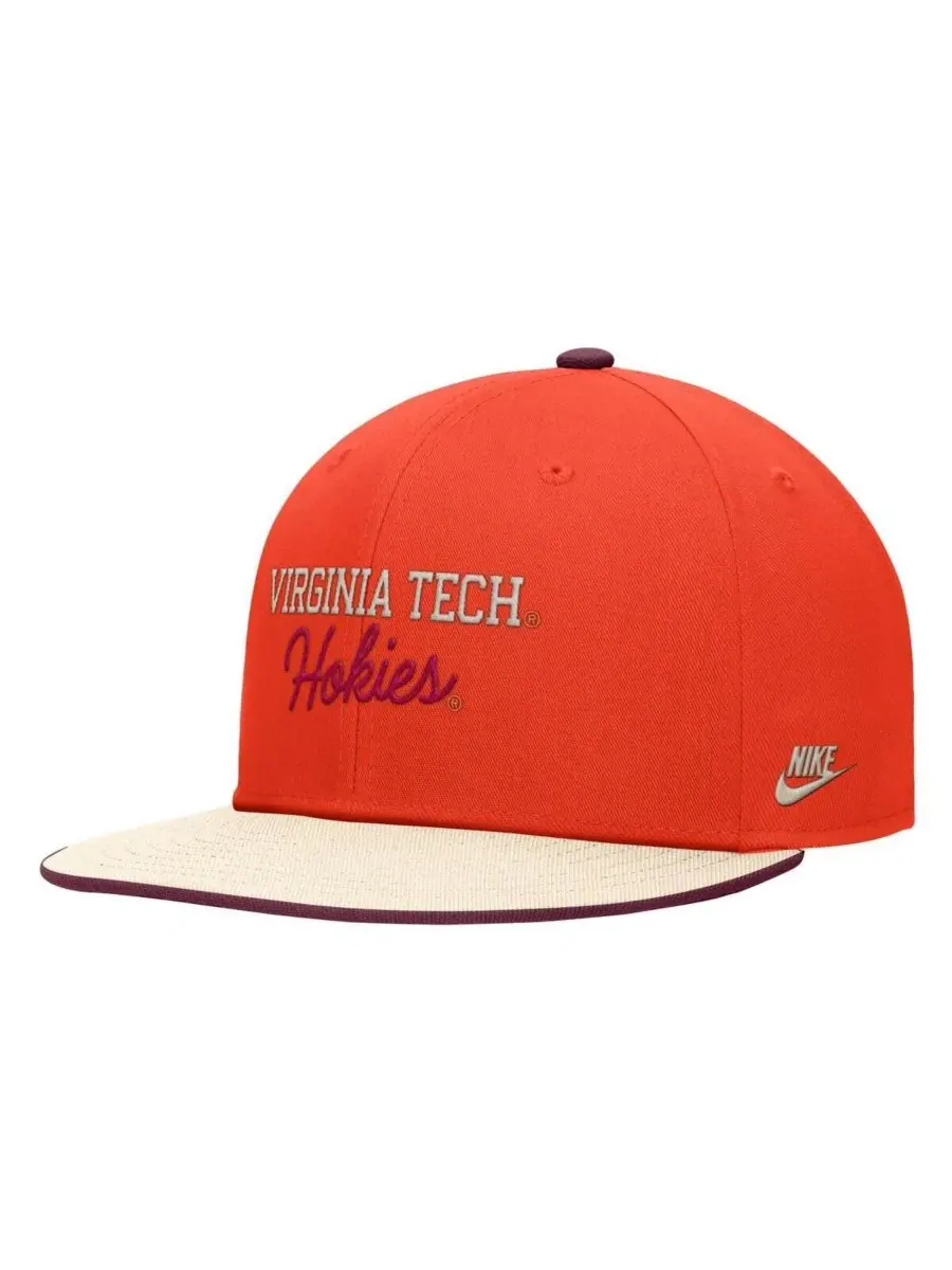 Nike Мужская оранжевая кепка Virginia Tech Hokies Vintage Script Pro Dri-FIT Snapback — изображение 1 из 2, оранжевый
