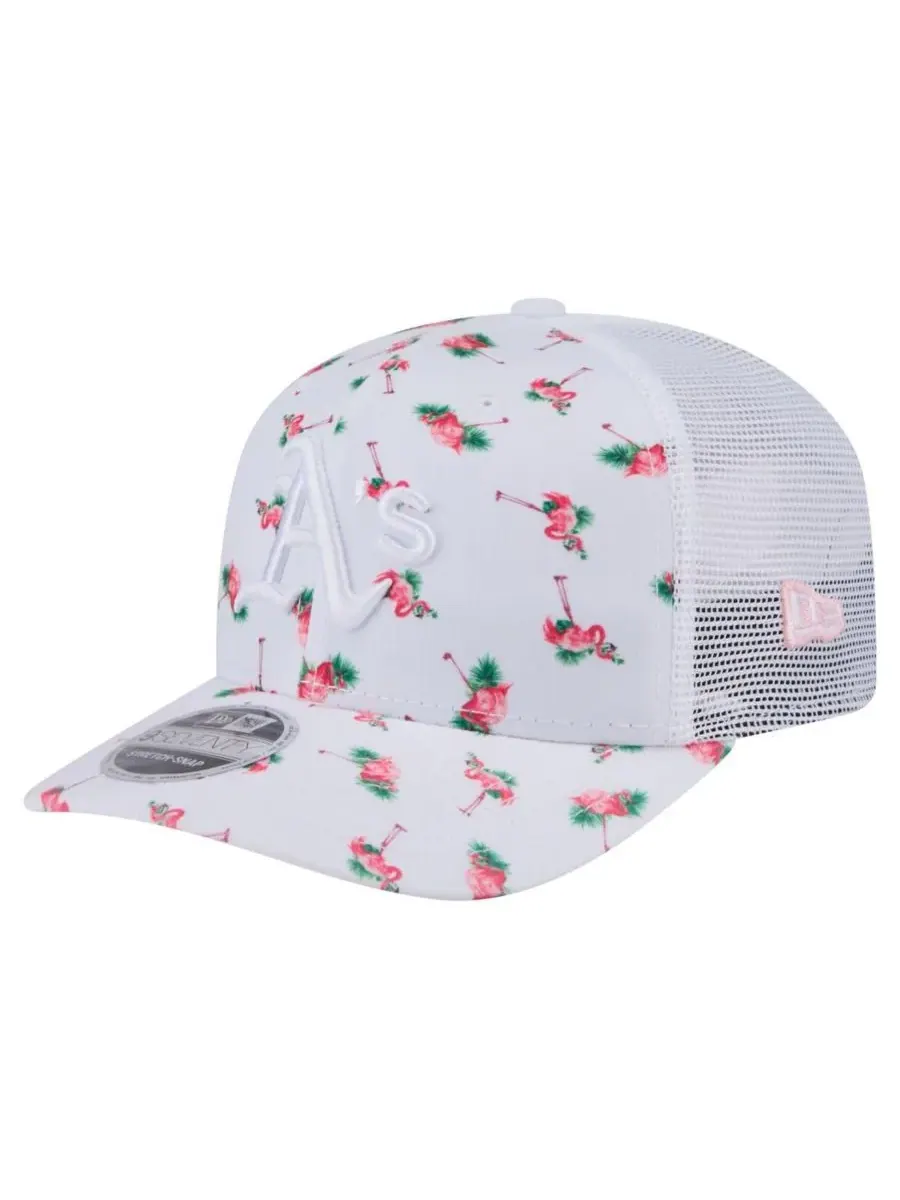 New Era Мужская белая кепка Athletics Flamingo с сетчатой задней частью и застежкой-кнопкой 9SEVENTY — изображение 1 из 4