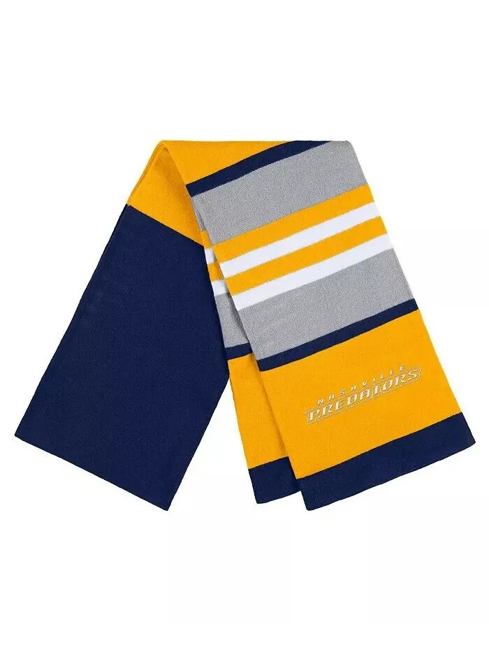 Женский комплект перчаток и шарфа в полоску Nashville Predators Wear By Erin Andrews — изображение 3 из 3, темно-синий желтый