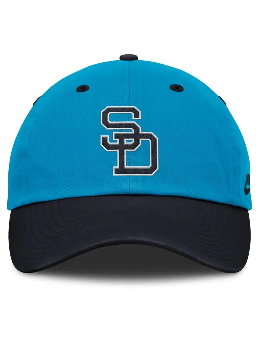 Nike Мужская регулируемая кепка San Diego Padres в сине-темно-синем цвете в стиле неонового клуба — изображение 2 из 4