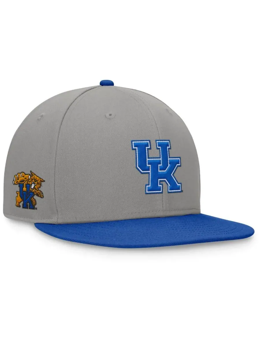 Top of the World Мужская двухцветная бейсболка Kentucky Wildcats Rally серого/королевского цвета — изображение 3 из 4, серый