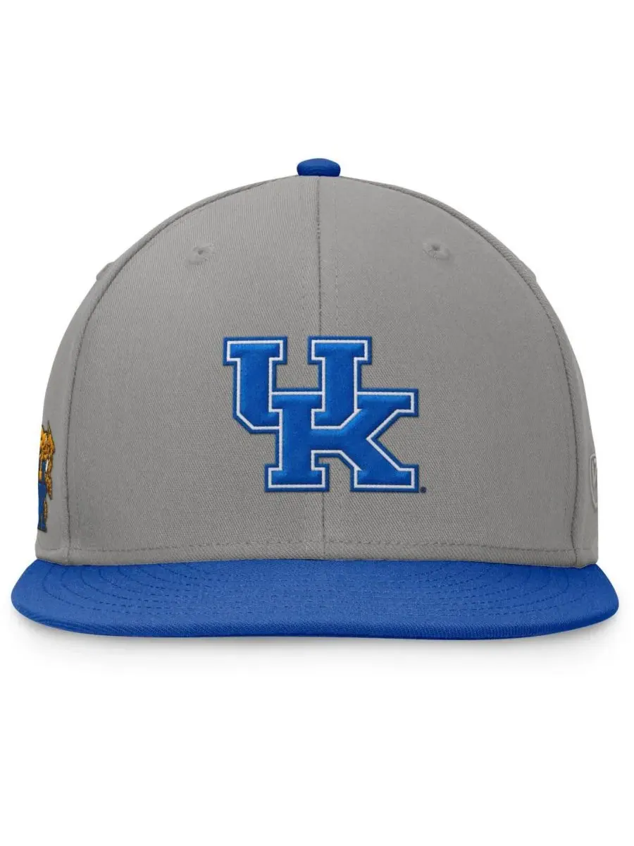 Top of the World Мужская двухцветная бейсболка Kentucky Wildcats Rally серого/королевского цвета — изображение 4 из 4, серый