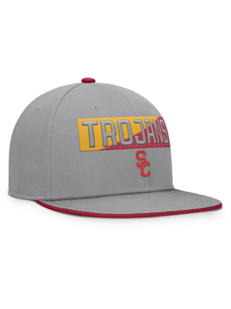 Fanatics Мужская серая кепка-бейсболка USC Trojans Duo Snapback — изображение 3 из 4, серый