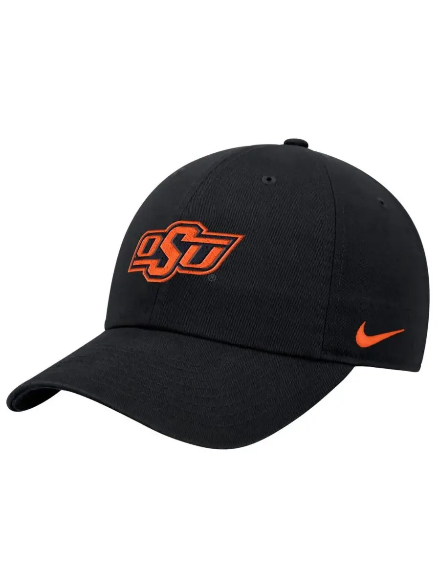 Nike Мужская черная регулируемая кепка Oklahoma State Cowboys Club — изображение 1 из 2, черный