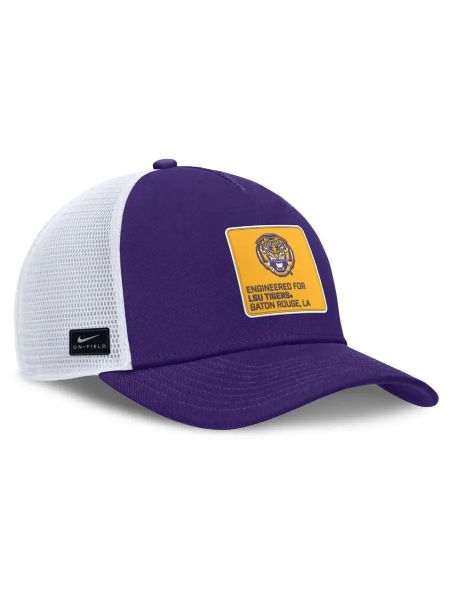 Nike Мужская регулируемая кепка-тракер LSU Tigers 2025 On-Field Rise Engineered Trucker — изображение 2 из 4