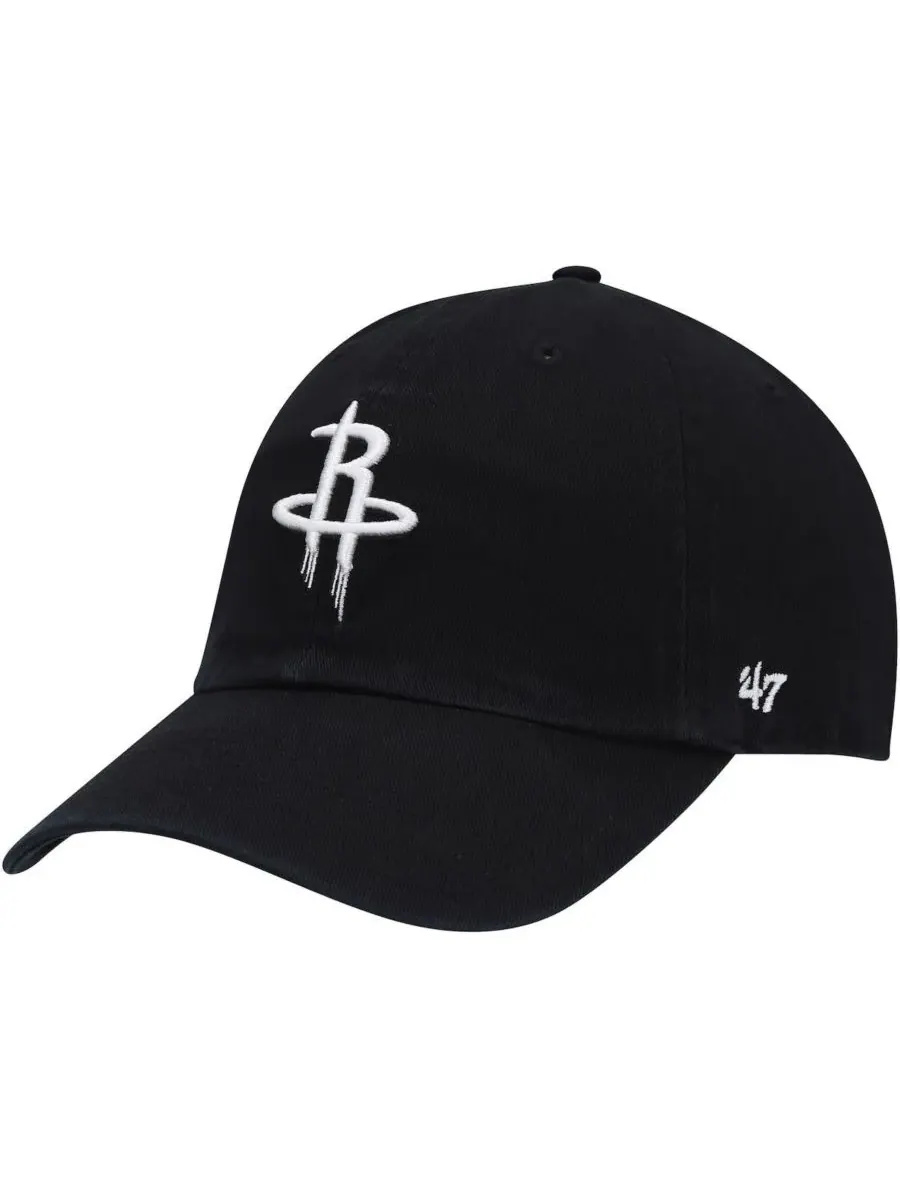 '47 Brand Мужская регулируемая кепка '47 Black Houston Rockets Team Clean Up — изображение 1 из 4, черный