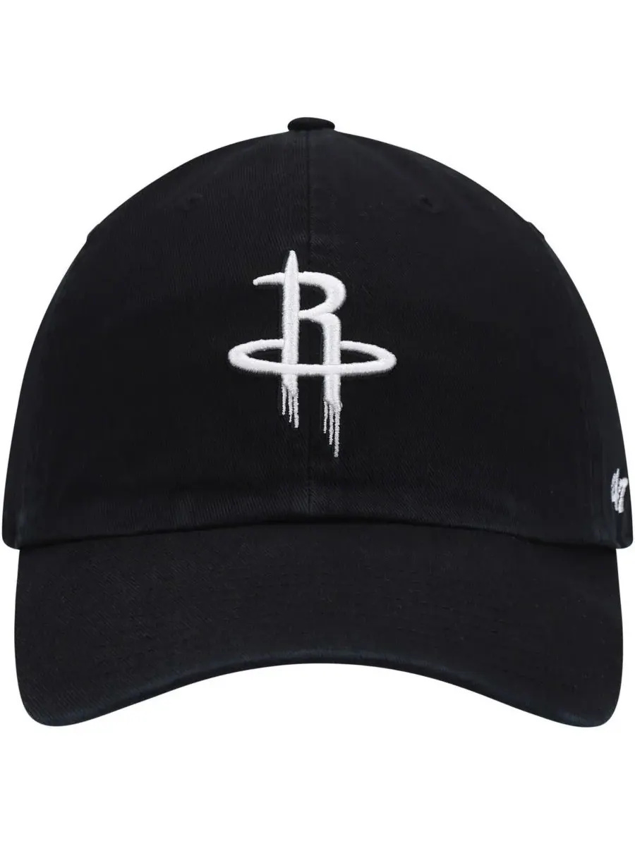'47 Brand Мужская регулируемая кепка '47 Black Houston Rockets Team Clean Up — изображение 2 из 4, черный