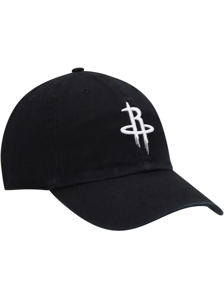 '47 Brand Мужская регулируемая кепка '47 Black Houston Rockets Team Clean Up — изображение 4 из 4, черный