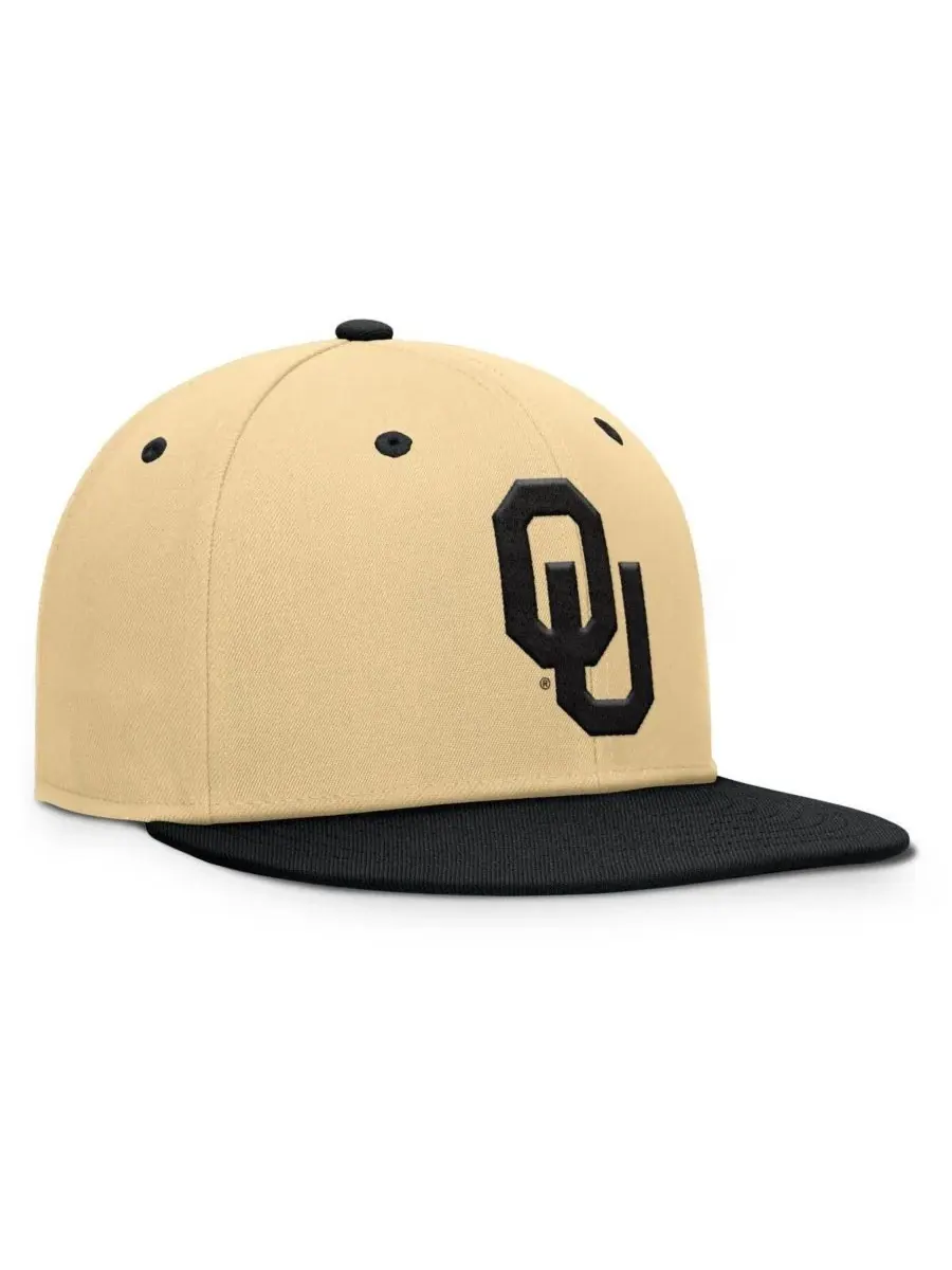 Fanatics Мужская золотисто-черная бейсболка Oklahoma Sooners Balance Fitted Hat — изображение 3 из 4, золотистый черный