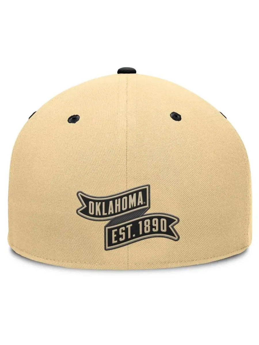 Fanatics Мужская золотисто-черная бейсболка Oklahoma Sooners Balance Fitted Hat — изображение 4 из 4, золотистый черный