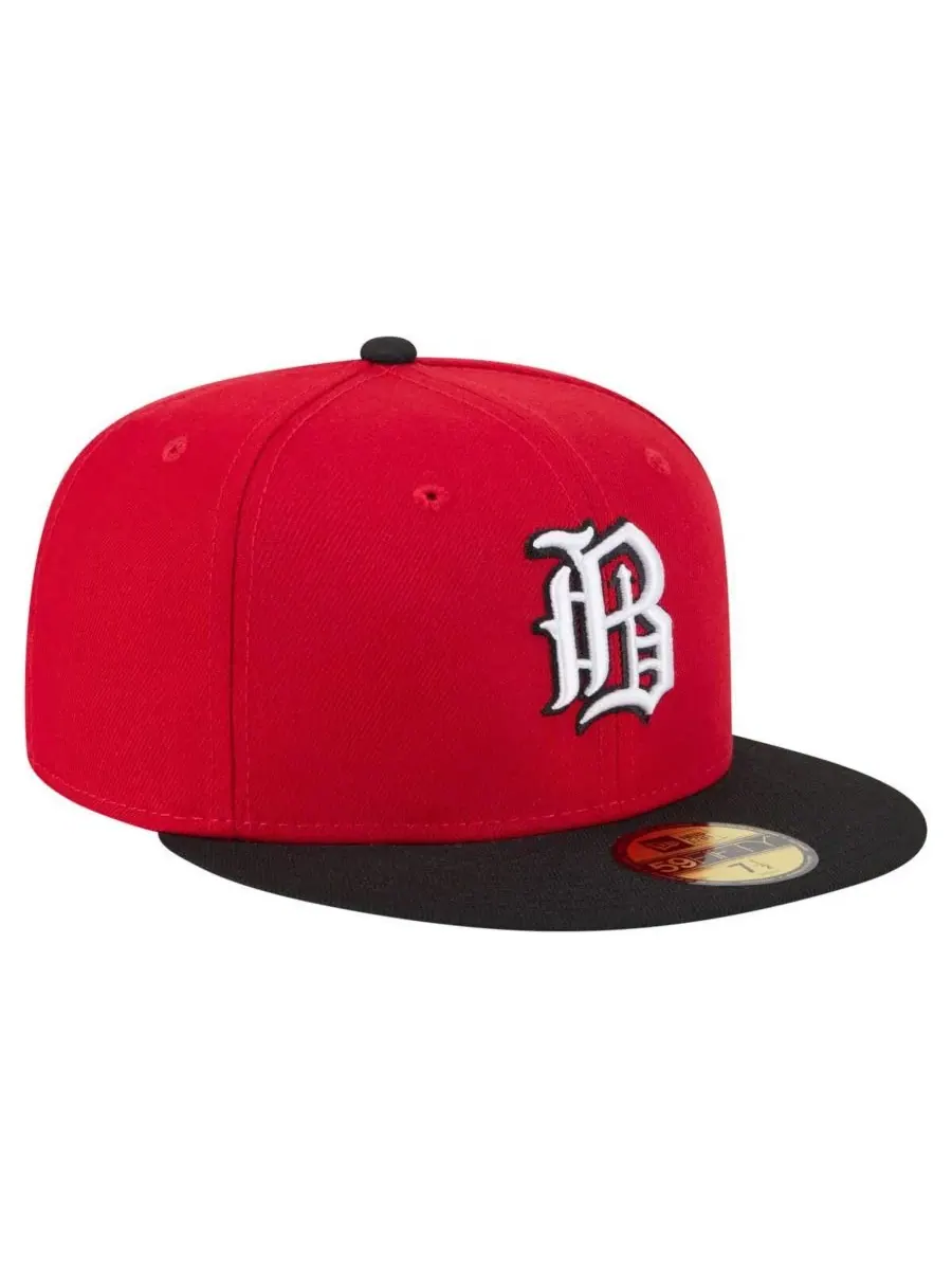 New Era Мужская красно-черная кепка Birmingham Barons из коллекции Authentic Collection 59FIFTY — изображение 3 из 4