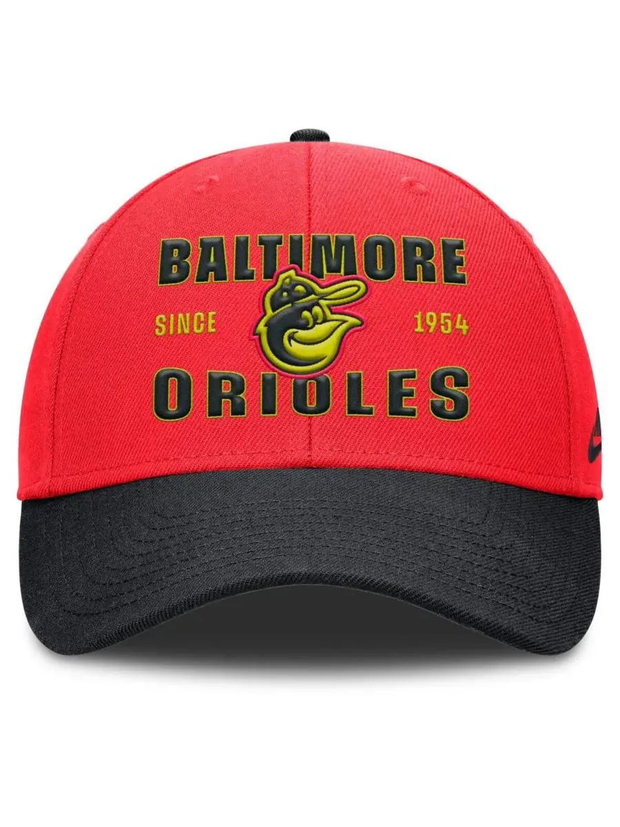 Nike Мужская кепка Baltimore Orioles Neon 90s Rise Adjustable Hat малиново-черного цвета — изображение 2 из 4, черный