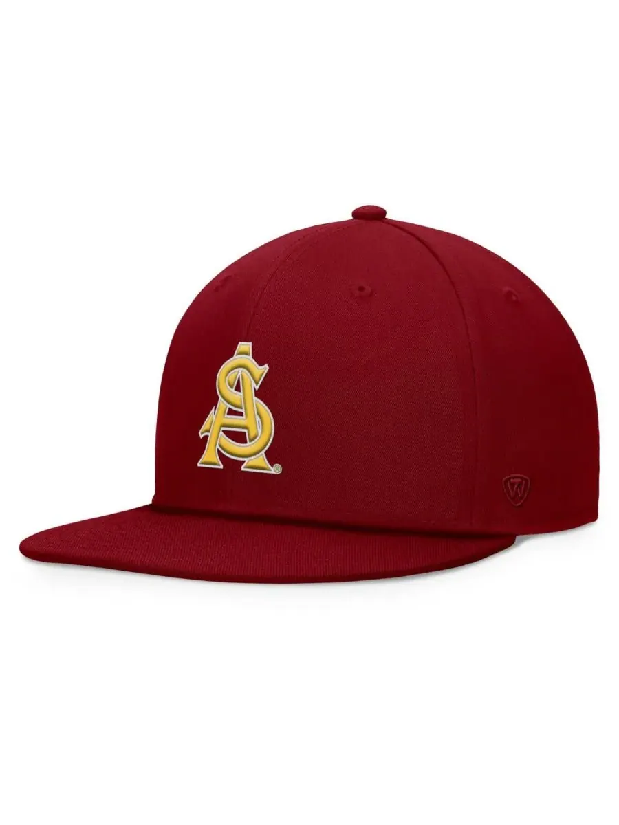 Top of the World Мужская бордовая бейсболка Arizona State Sun Devils Fundamental Snapback Hat — изображение 1 из 4