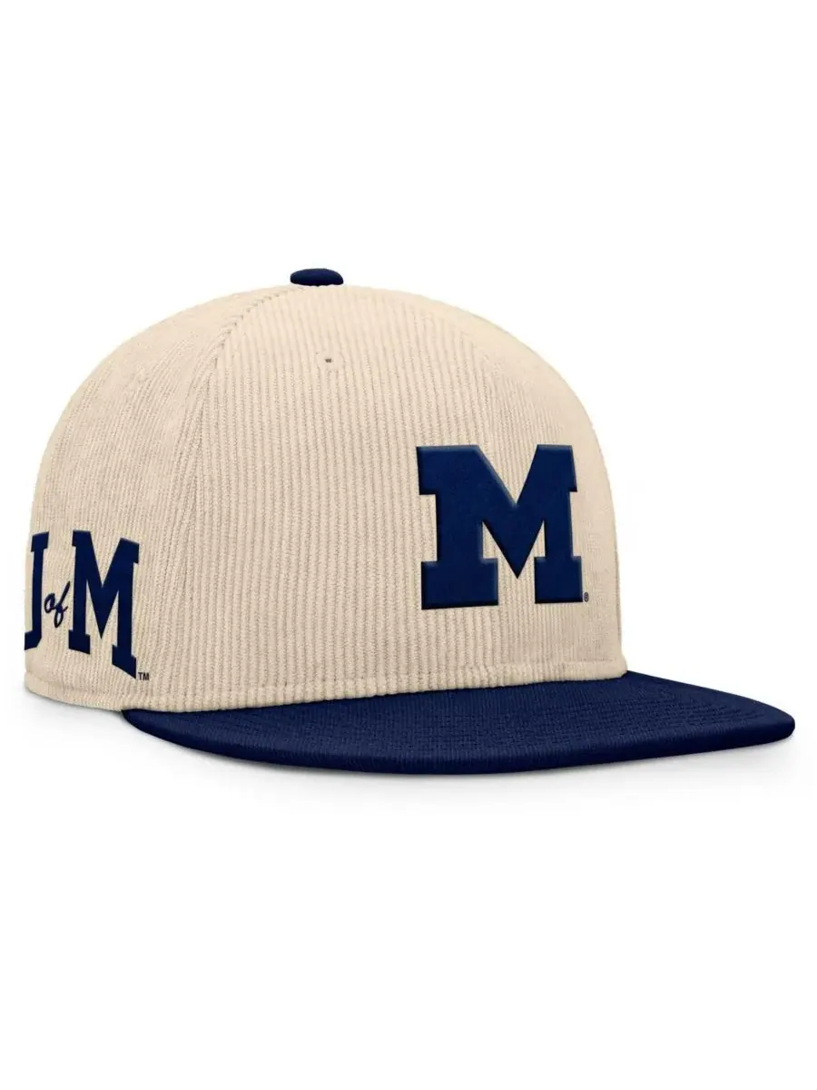 Fanatics Мужская бежевая бейсболка с застежкой-регулятором Michigan Wolverines Catcher — изображение 4 из 4, бежевый