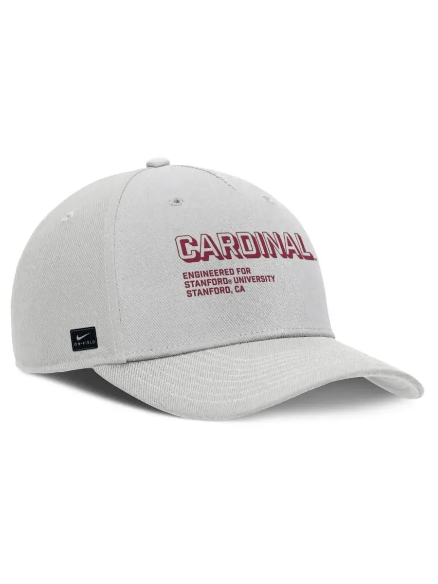 Nike Мужская серая кепка Stanford Cardinal 2025 Sideline Dust с регулируемой высотой и зауженным — изображение 2 из 4, серый