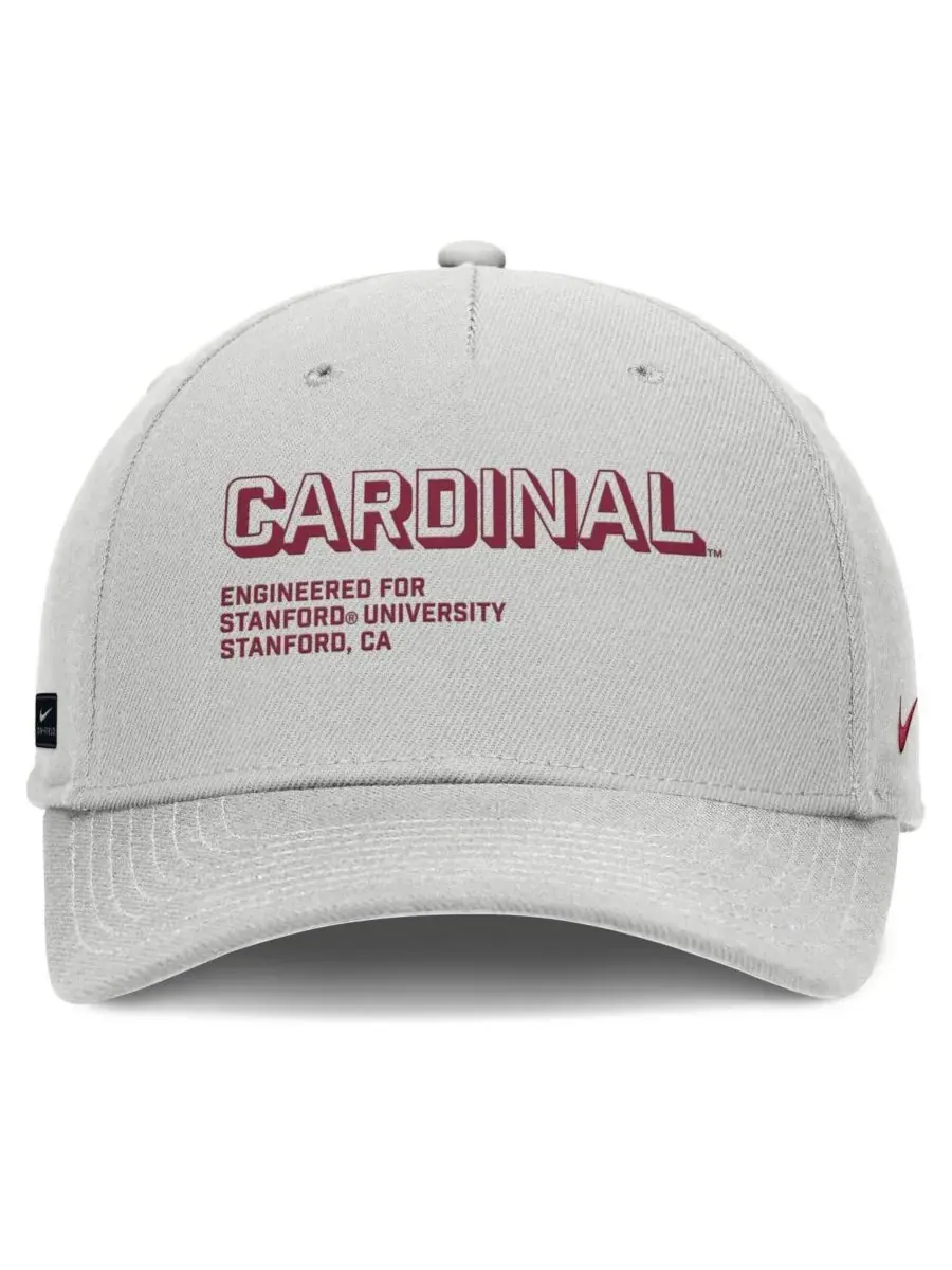 Nike Мужская серая кепка Stanford Cardinal 2025 Sideline Dust с регулируемой высотой и зауженным — изображение 4 из 4, серый