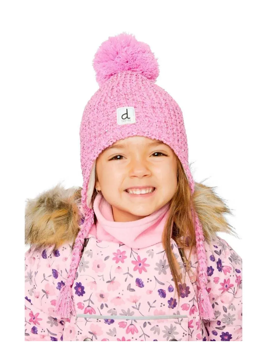 Детская зимняя шапка из перуанской шерсти с помпоном, модель Winter Peruvian Knit Hat Deux par Deux — изображение 2 из 5