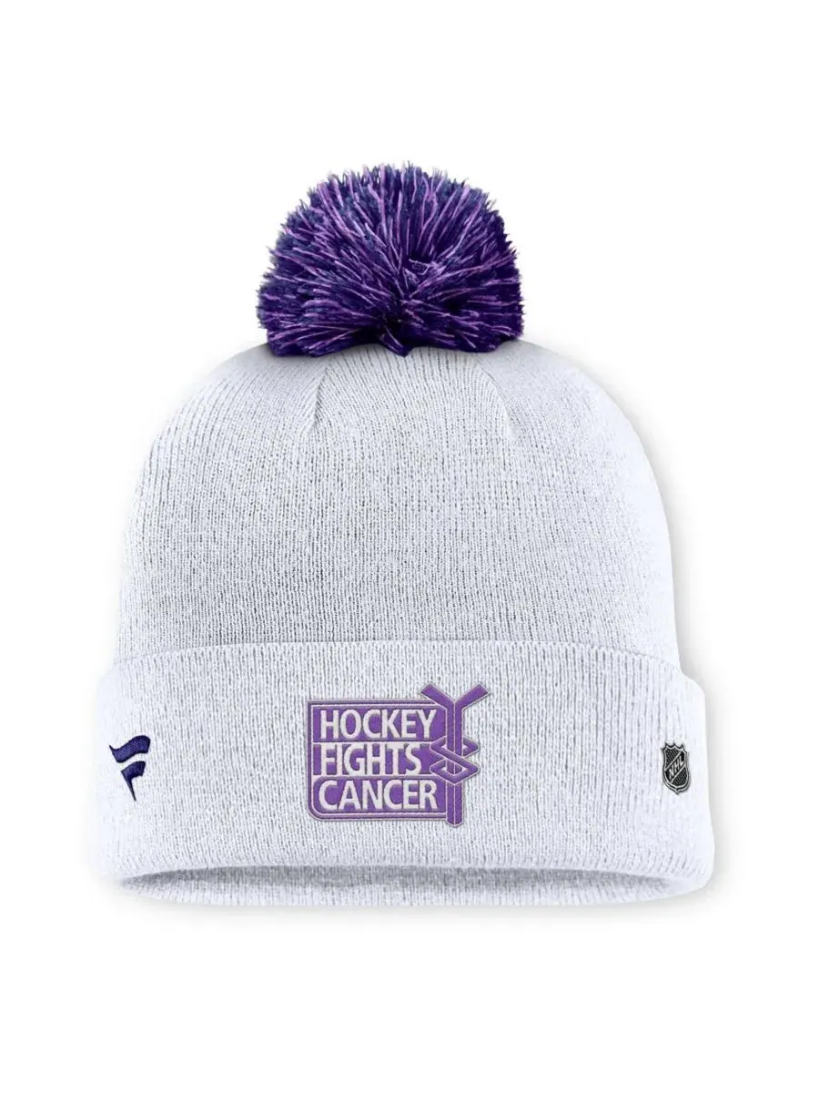 Шапка вязаная с помпоном Buffalo Sabres Authentic Pro Hockey Fights Cancer Fanatics — изображение 2 из 2, белый