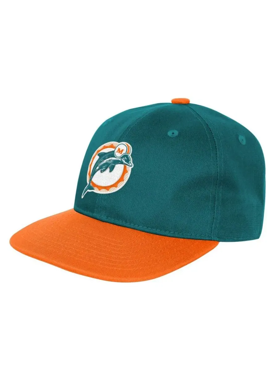 Большая регулируемая кепка Aqua Miami Dolphins True Retro для мальчиков и девочек Outerstuff — изображение 1 из 3, голубой