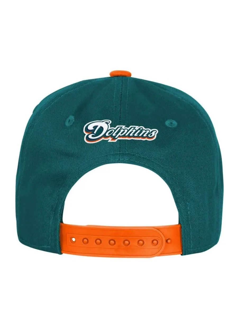Большая регулируемая кепка Aqua Miami Dolphins True Retro для мальчиков и девочек Outerstuff — изображение 2 из 3, голубой