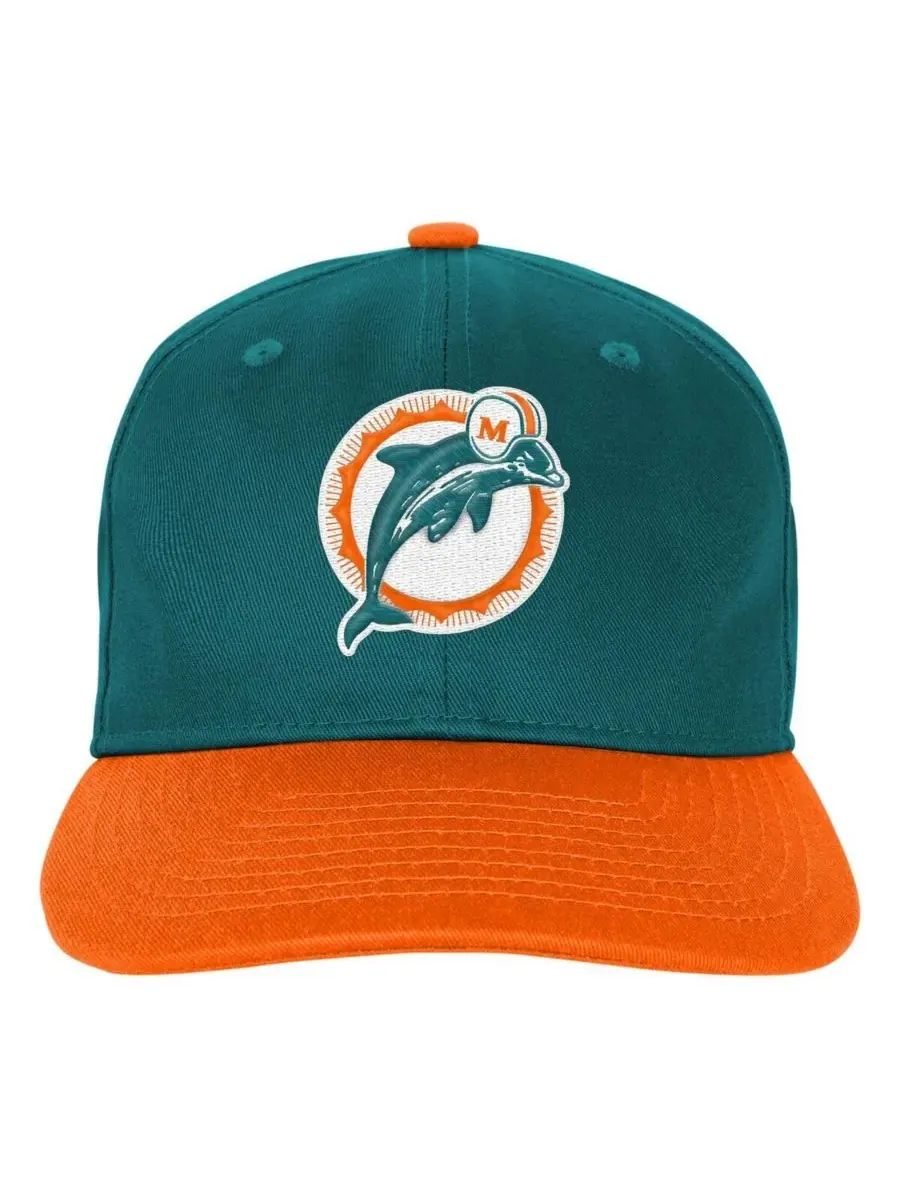 Большая регулируемая кепка Aqua Miami Dolphins True Retro для мальчиков и девочек Outerstuff — изображение 3 из 3, голубой