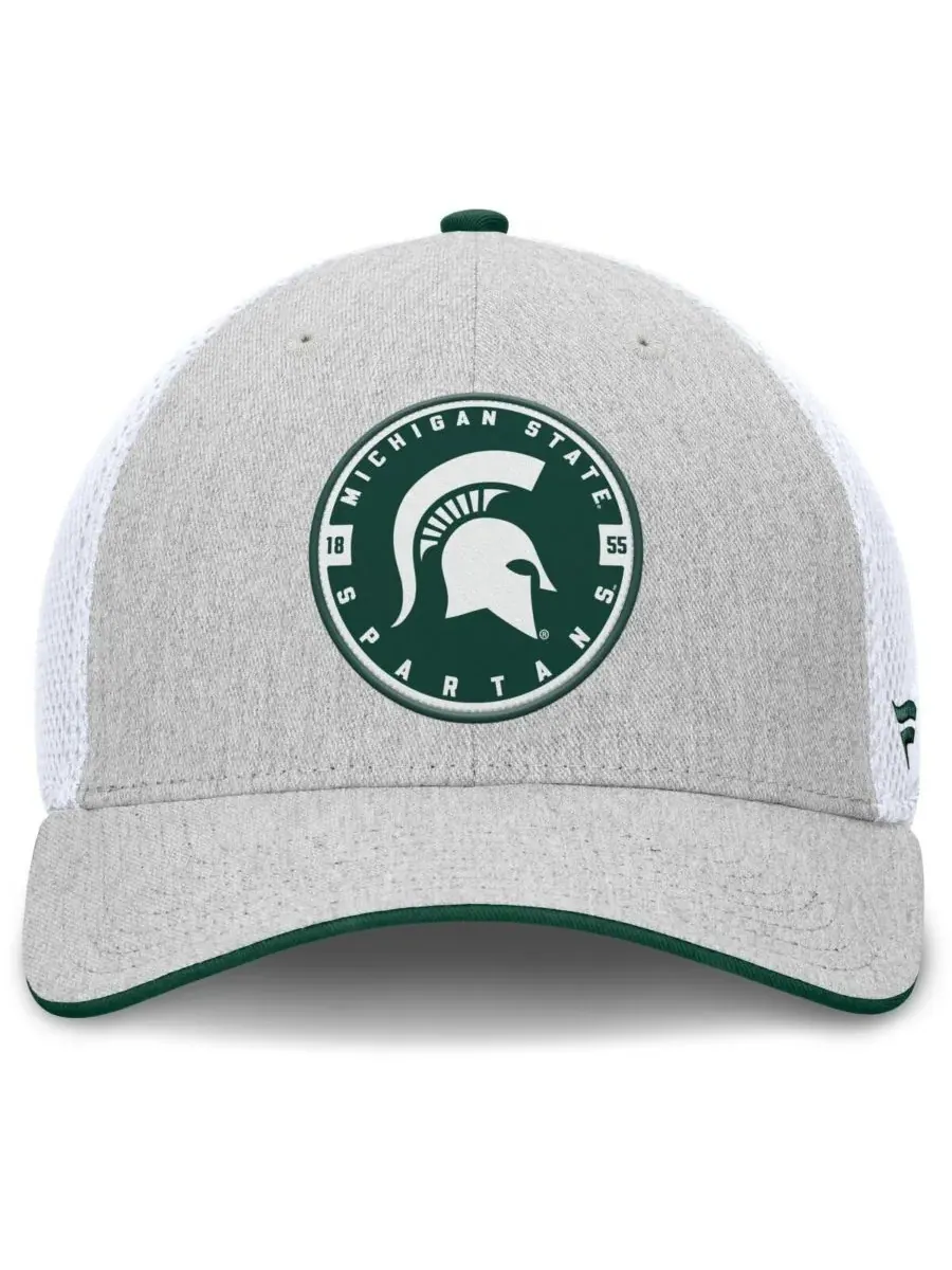 Fanatics Мужская кепка Michigan State Spartans Trigger Flex серо-белого цвета — изображение 2 из 4, серый белый