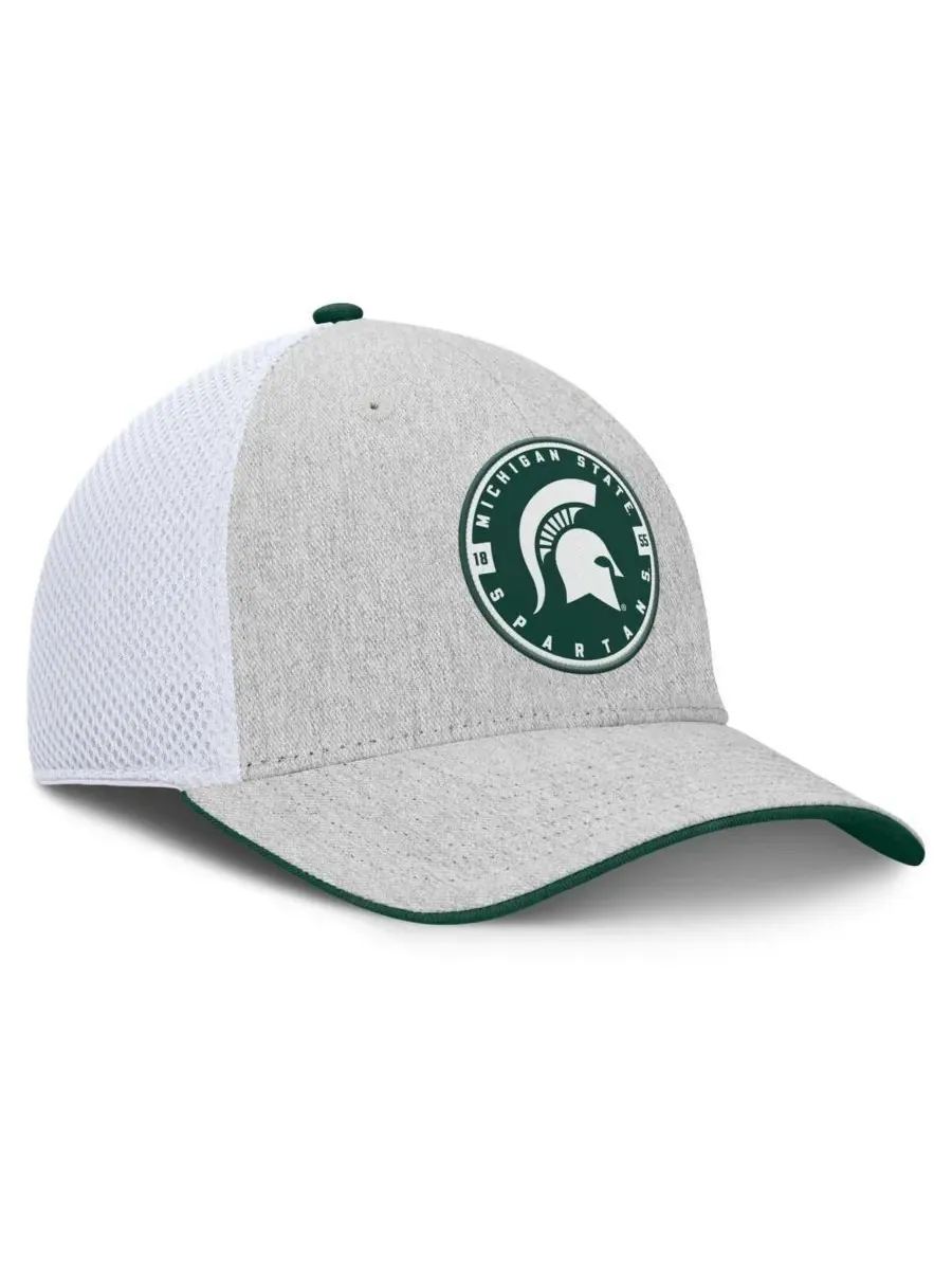 Fanatics Мужская кепка Michigan State Spartans Trigger Flex серо-белого цвета — изображение 3 из 4, серый белый