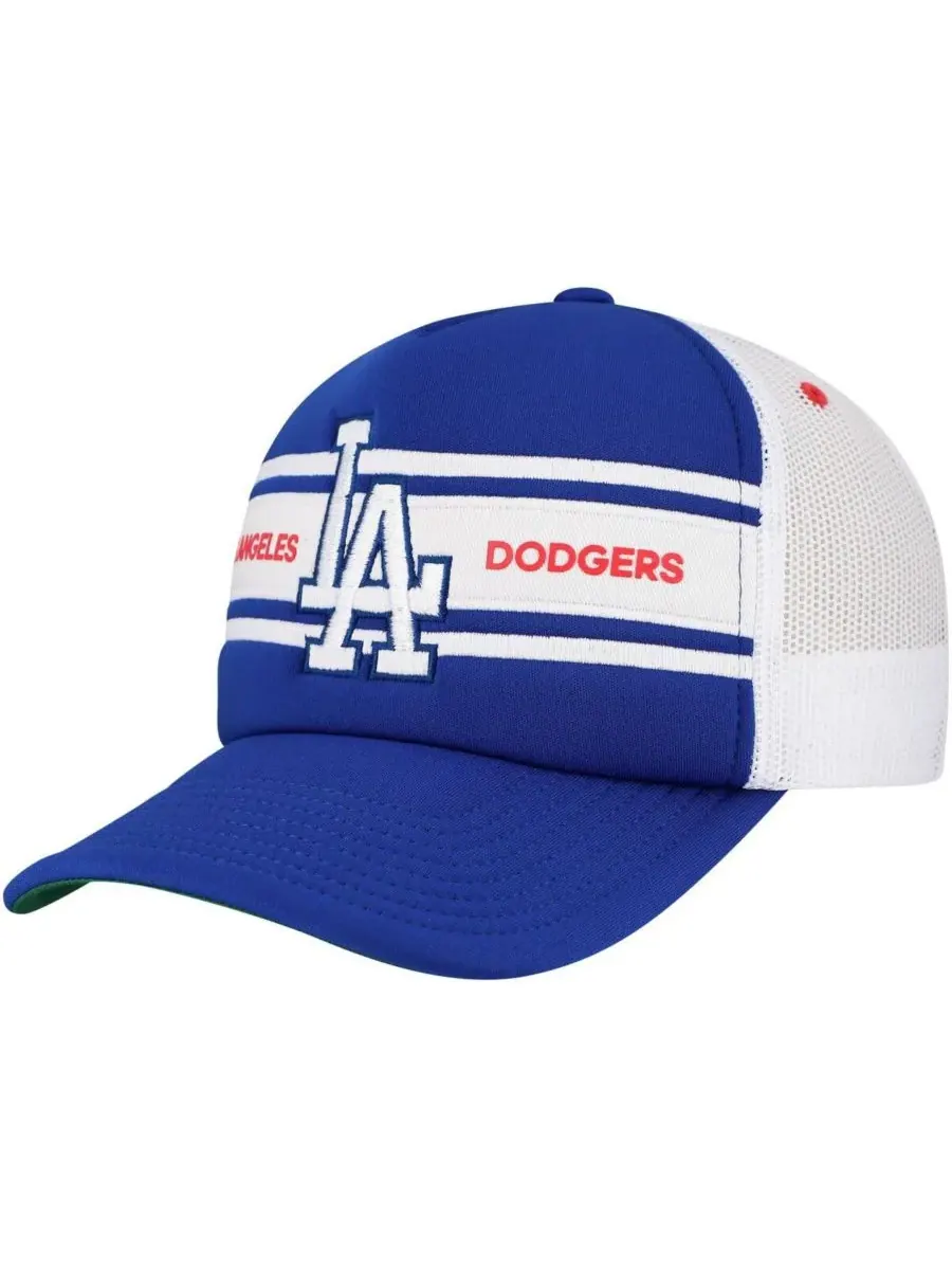 Мужская регулируемая бейсболка Royal Los Angeles Dodgers Sideline Trucker Mitchell & Ness — изображение 1 из 4, королевский