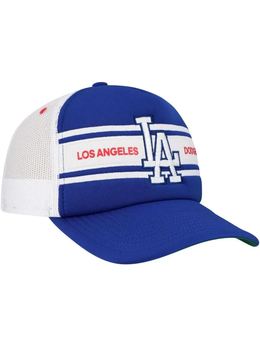 Мужская регулируемая бейсболка Royal Los Angeles Dodgers Sideline Trucker Mitchell & Ness — изображение 3 из 4, королевский