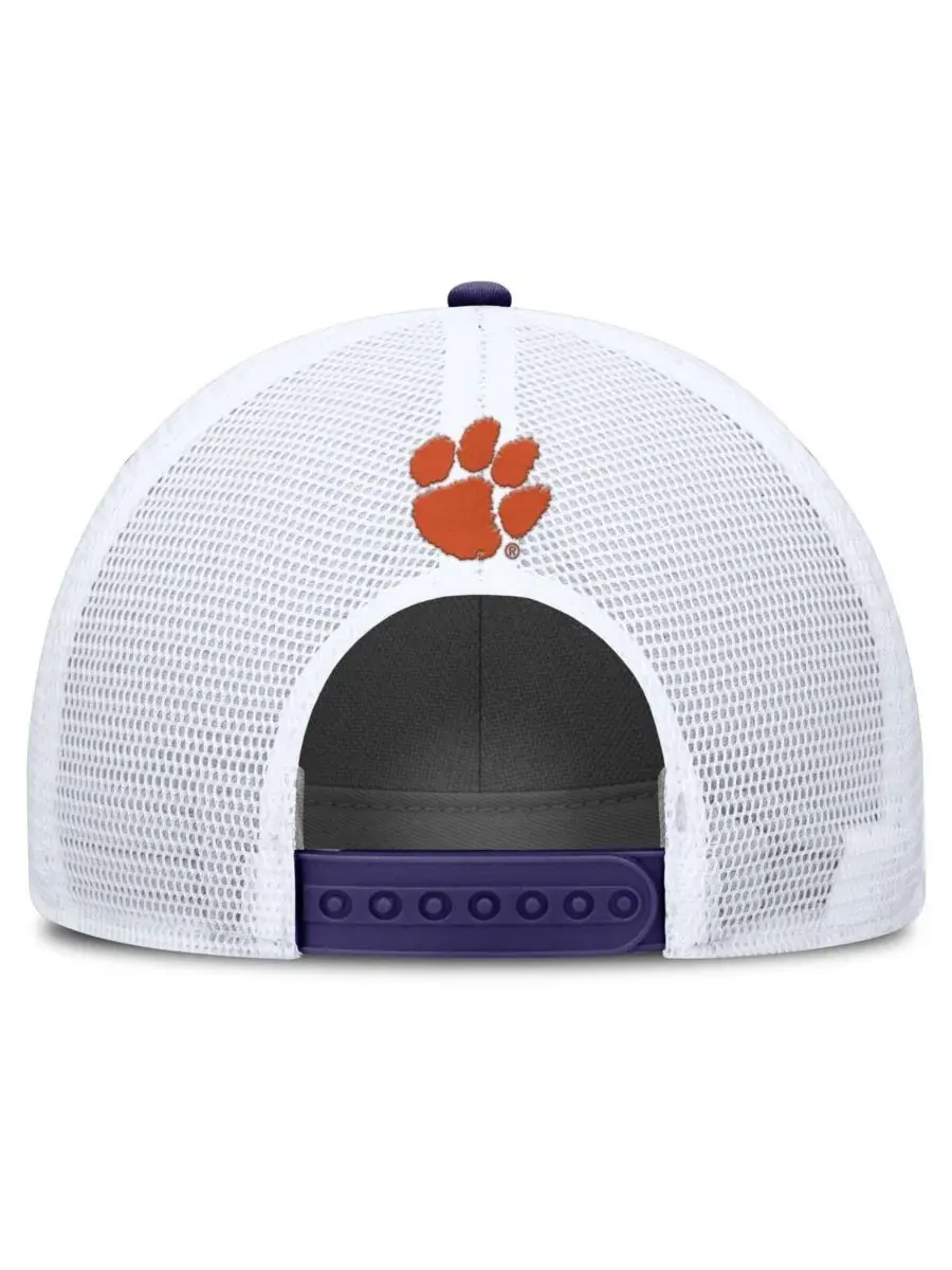 Nike Мужская регулируемая кепка-тракер фиолетово-белого цвета с нашивкой Clemson Tigers 2025 — изображение 4 из 4
