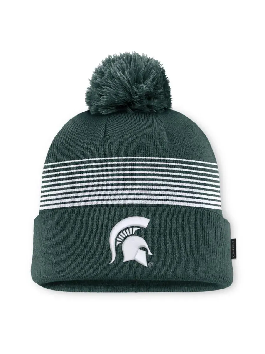 Шапка вязаная с помпоном Michigan State Spartans Nike — изображение 1 из 2, зеленый белый