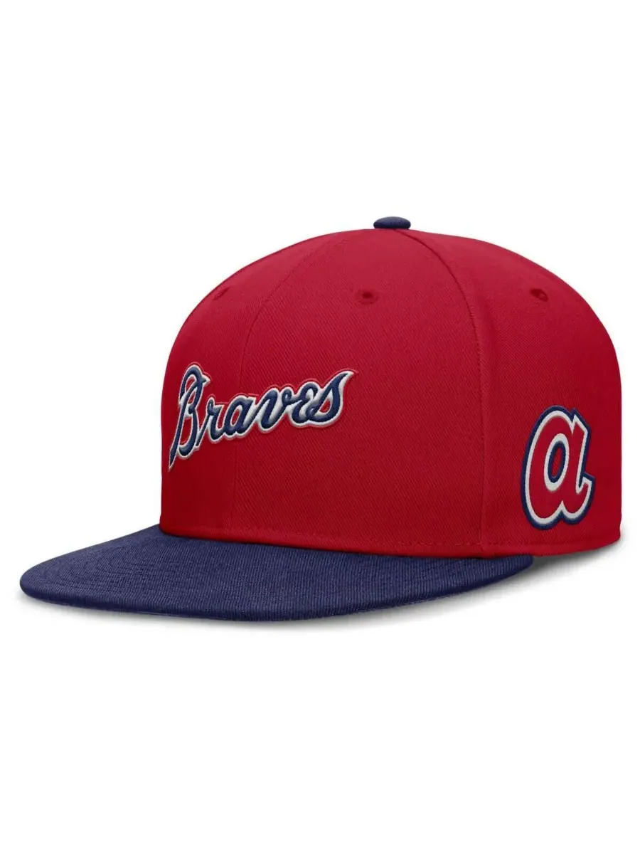Nike Мужская красная бейсболка Atlanta Braves True Performance Fitted Hat — изображение 4 из 4, красный