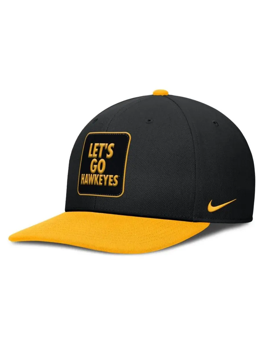 Nike Мужская черно-золотая кепка-снепбек Iowa Hawkeyes 2025 Sideline Campus Pro Local — изображение 1 из 4, черный золотистый