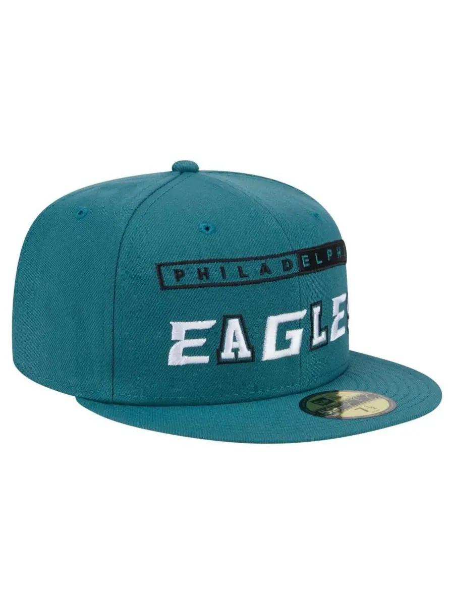 New Era Мужская кепка Ransom 59FIFTY цвета «полуночно-зеленый» с символикой Philadelphia Eagles — изображение 4 из 5