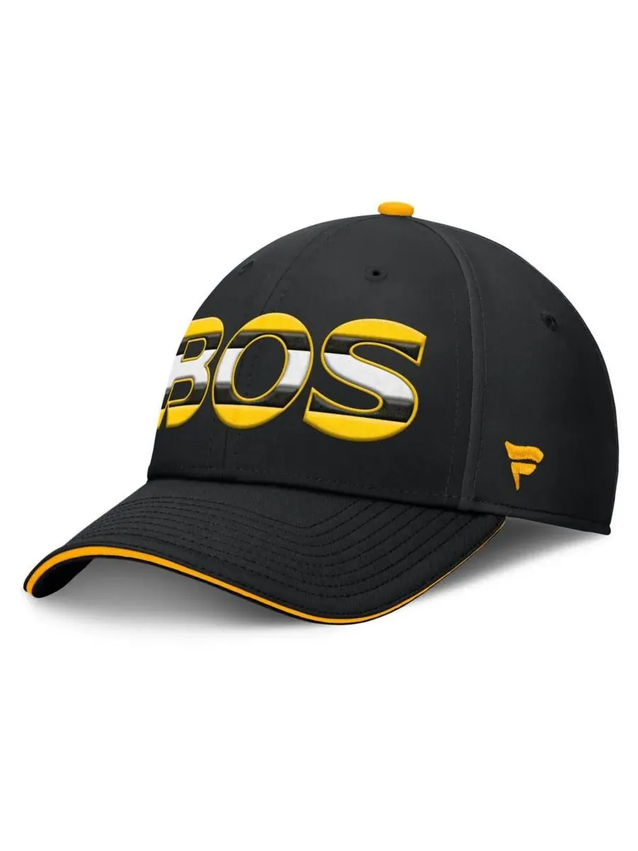 Fanatics Мужская черно-золотая бейсболка Boston Bruins Authentic Pro Rink Team Code Flex Hat — изображение 1 из 4
