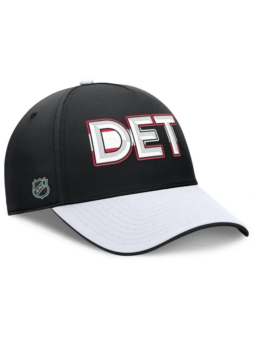 Fanatics Мужская черно-белая бейсболка Detroit Red Wings Authentic Pro Rink Team Code Flex Hat — изображение 2 из 4