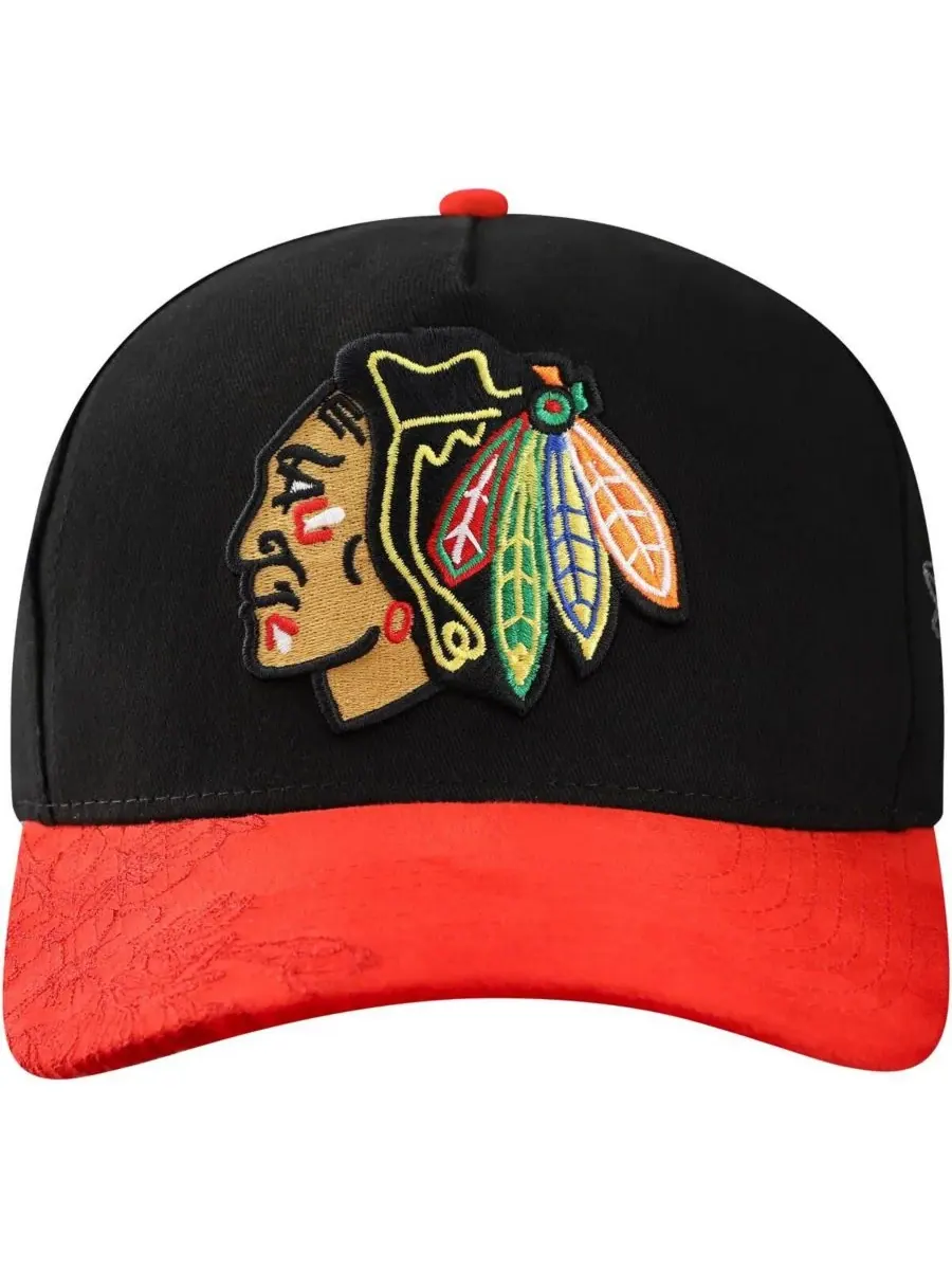 Mitchell & Ness Черно-красная регулируемая бейсболка Chicago Blackhawks May Flowers Pro Crown — изображение 4 из 4