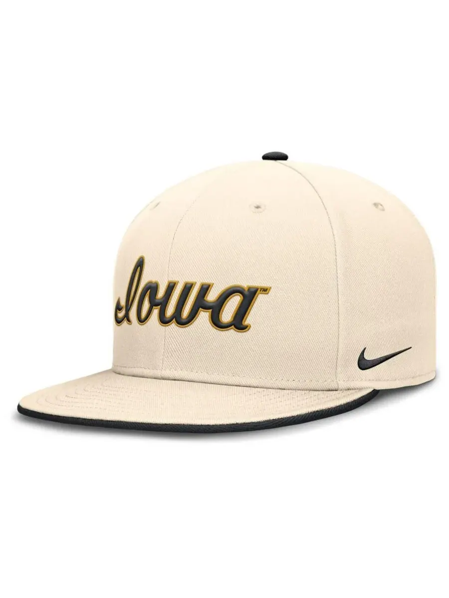 Мужская бейсболка Natural Iowa Hawkeyes Primetime True Performance Fitted Hat Nike — изображение 2 из 5, прозрачный
