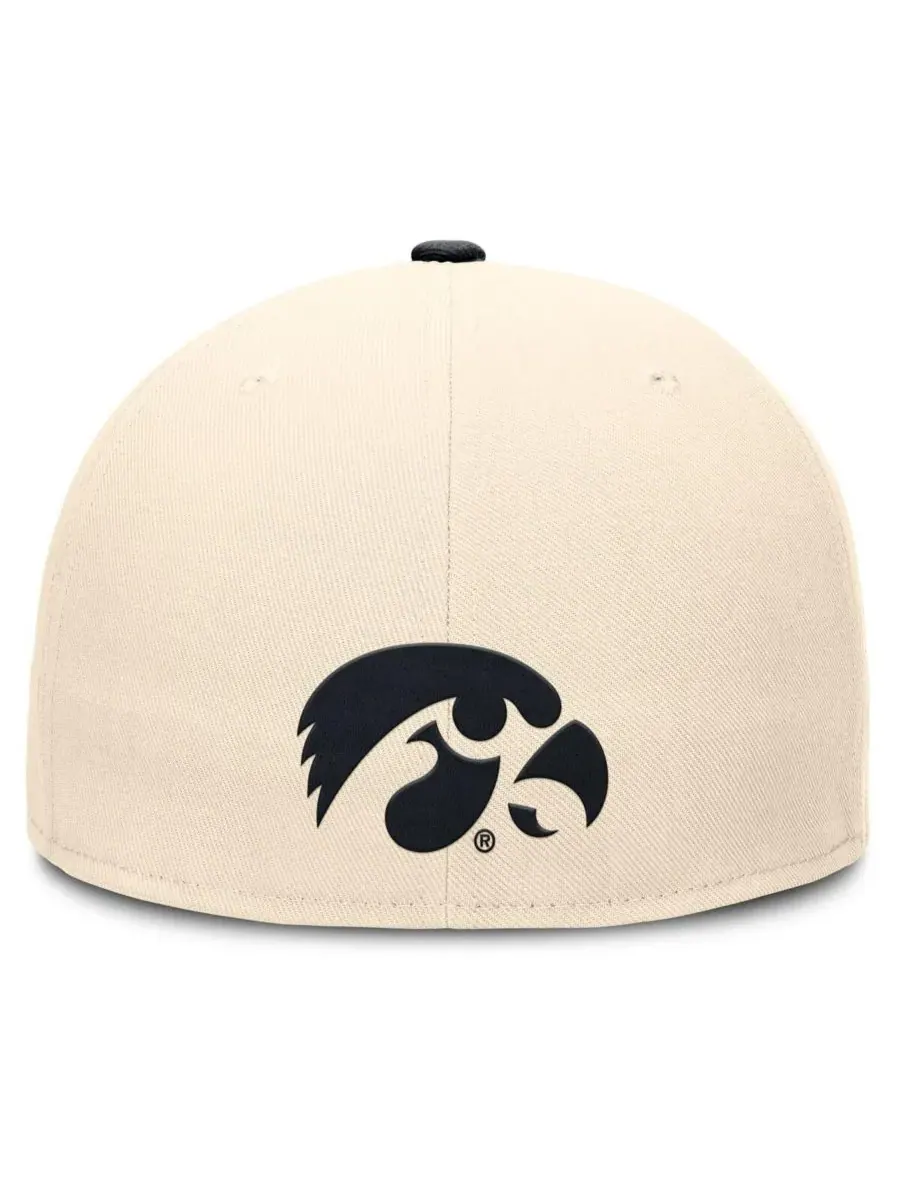 Мужская бейсболка Natural Iowa Hawkeyes Primetime True Performance Fitted Hat Nike — изображение 3 из 5, прозрачный