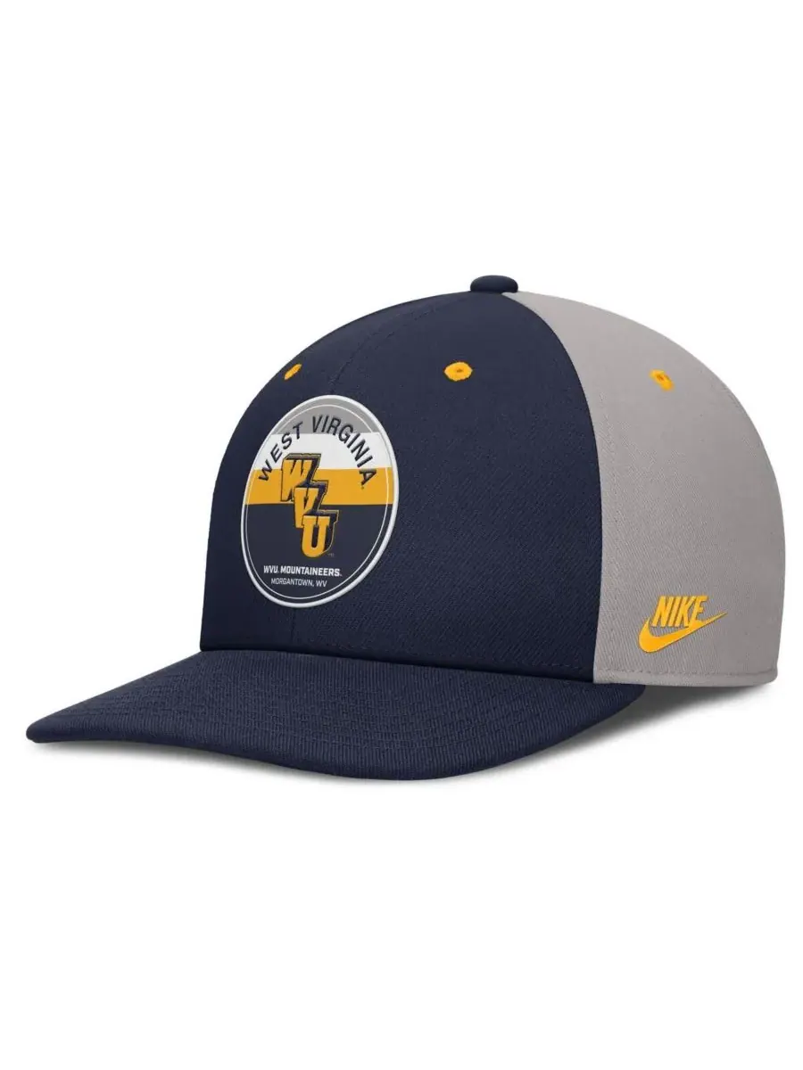 Nike Мужская бейсболка West Virginia Mountaineers Prep Pro Performance Snapback темно-синего/серого — изображение 1 из 4